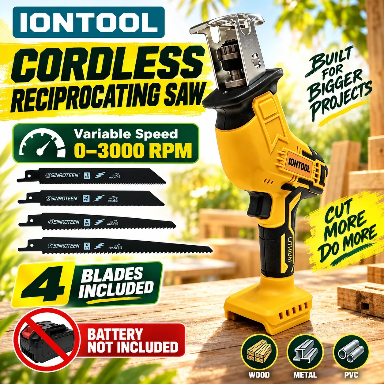 Cutting Board Foam - IONTOOL Sarı Renkli, Taşınabilir, Kablosuz Sabre